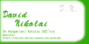 david nikolai business card